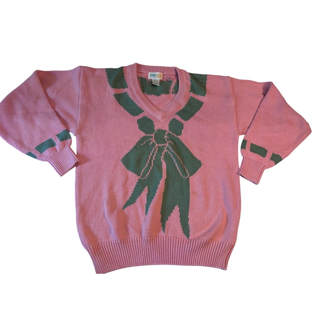 Vintage IZOD Club Bow Intarsia Sweater SZ MED